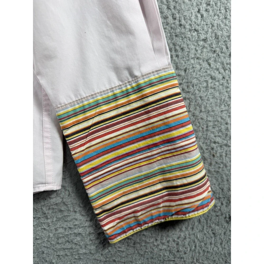 Paul Smith London Iconic French cuff stripes Pink button shirt 17 / 43 See Desc* - Picture 7 of 8